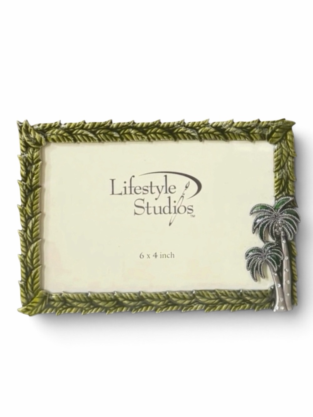 Lifestyle Studios Green Enamel Silver Palm Tree Picture Frame 6x4